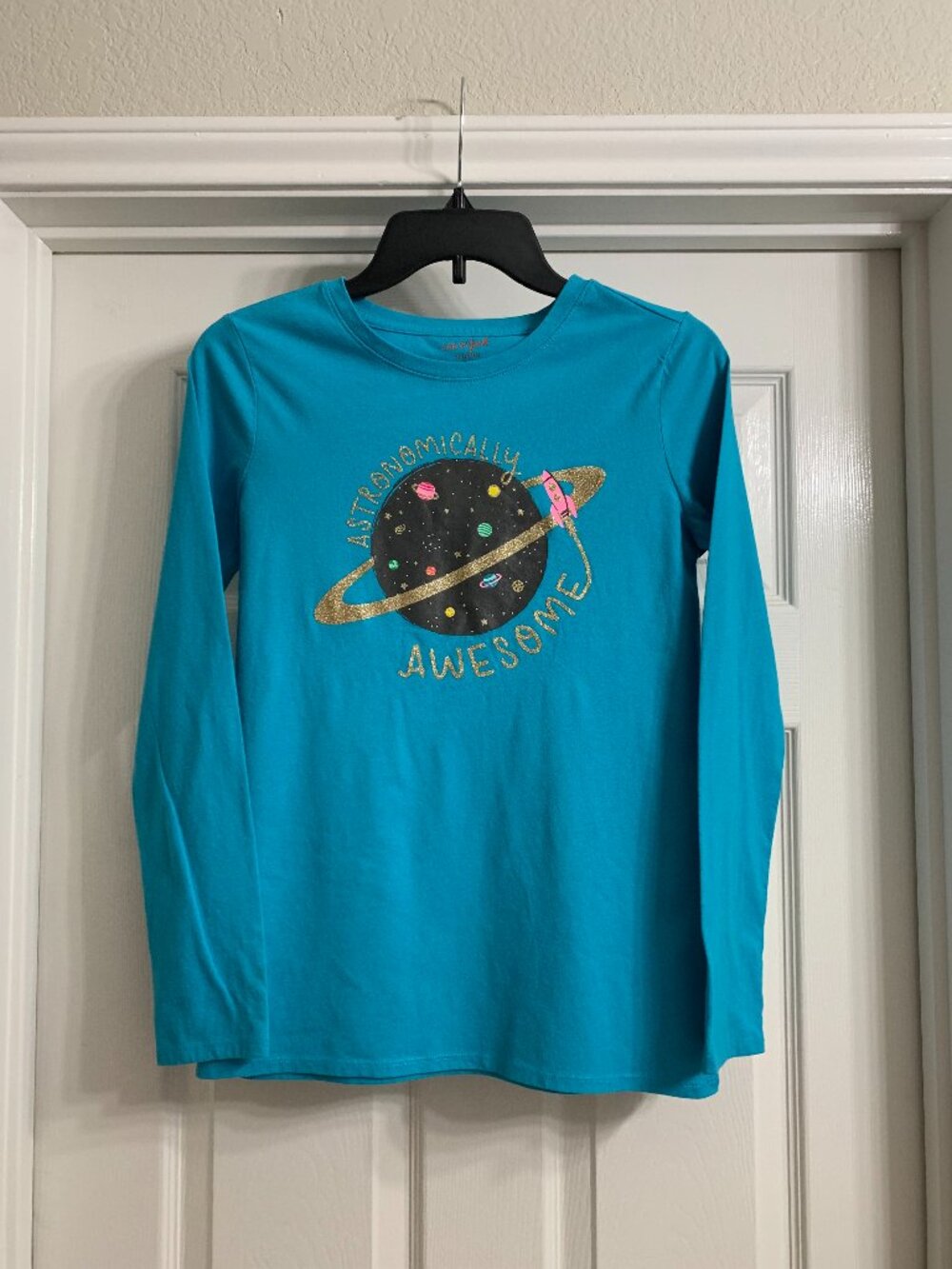 Cat & Jack Girls Turquoise Long Sleeve Shirt, Size XL